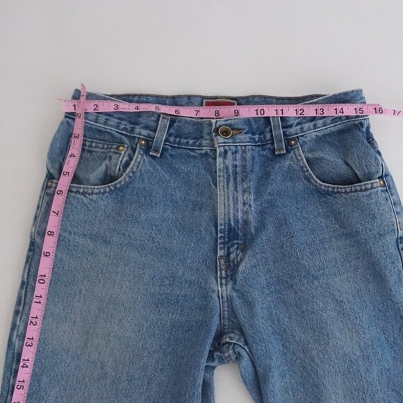 Vintage '90s Tommy Hilfiger Mid Wash Straight Leg Blue Denim Jeans Size 32 - Picture 3 of 16